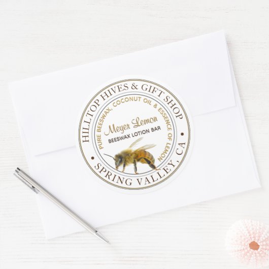 Realistisches Etikett für Bienenfuttermittel Runder Aufkleber (Umschlag)