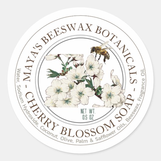 Realistisches Etikett für Bienenwachs Runder Aufkleber (Vorderseite)