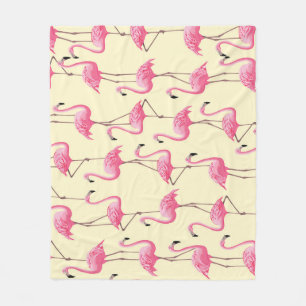 Realistisches Flamingo-Bird-Muster Fleecedecke