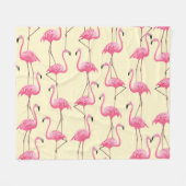 Realistisches Flamingo-Bird-Muster Fleecedecke (Vorderseite (Horizontal))