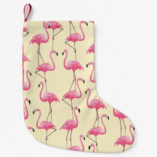 Realistisches Flamingo-Bird-Muster Kleiner Weihnachtsstrumpf (Vorderseite)