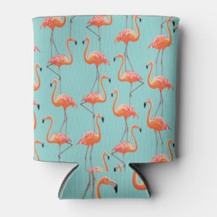 Realistisches Flamingo: Vintages Vogelmuster Dosenkühler
