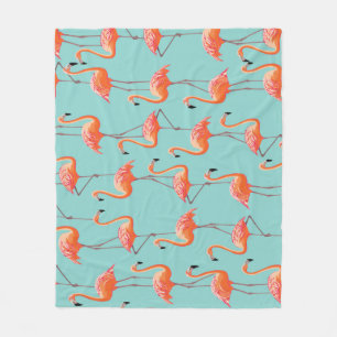 Realistisches Flamingo: Vintages Vogelmuster Fleecedecke