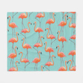 Realistisches Flamingo: Vintages Vogelmuster Fleecedecke (Vorderseite (Horizontal))