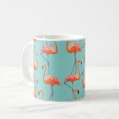 Realistisches Flamingo: Vintages Vogelmuster Kaffeetasse (Vorderseite Links)