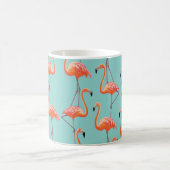 Realistisches Flamingo: Vintages Vogelmuster Kaffeetasse (Mittel)