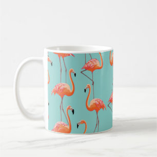 Realistisches Flamingo: Vintages Vogelmuster Kaffeetasse