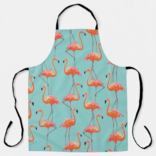 Realistisches Flamingo: Vintages Vogelmuster Schürze (Vorderseite)