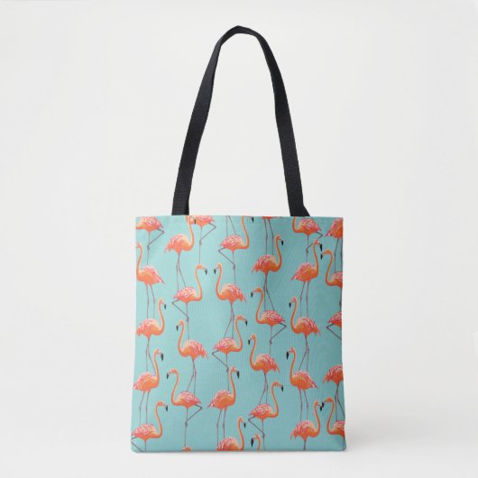 Realistisches Flamingo: Vintages Vogelmuster Tasche (Vorderseite)