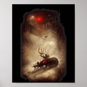 Realistisches Foto Bild Rentier an Weihnachten Poster
