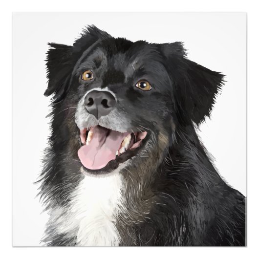 Realistisches Gemälde eines schönen Hundes Fotodruck (Vorne)