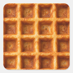 Realistisches getoastetes quadratisches Waffel-Des Quadratischer Aufkleber