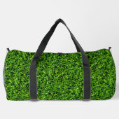 Realistisches Gras Foto Textur Funny Bright Green Duffle Bag (Rückseite)