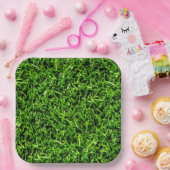 Realistisches Gras Foto Textur Funny Bright Green Pappteller (Party)