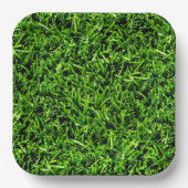 Realistisches Gras Foto Textur Funny Bright Green Pappteller (Vorderseite)