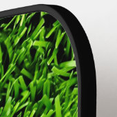 Realistisches Gras Foto Textur Funny Bright Green Pickleball Schläger (Linke Seite)