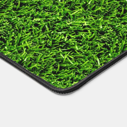 Realistisches Gras Foto Textur Funny Bright Green Schreibtischunterlage (Ecke)