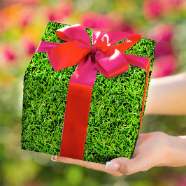 Realistisches Gras Foto Texture Fun Grün Geschenkpapier