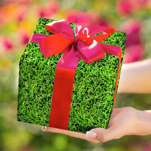 Realistisches Gras Foto Texture Fun Grün Geschenkpapier