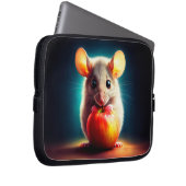 Realistisches graues Mauswerk in leuchtenden Farbe Laptopschutzhülle (Vorne Rechts)