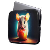 Realistisches graues Mauswerk in leuchtenden Farbe Laptopschutzhülle (Vorderseite Links)