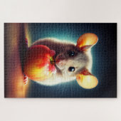 Realistisches graues Mauswerk in leuchtenden Farbe Puzzle (Horizontal)