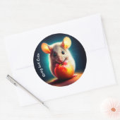 Realistisches graues Mauswerk in leuchtenden Farbe Runder Aufkleber (Umschlag)