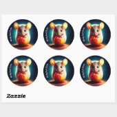 Realistisches graues Mauswerk in leuchtenden Farbe Runder Aufkleber (Blatt)