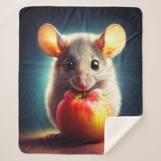 Realistisches graues Mauswerk in leuchtenden Farbe Sherpadecke (Vorderseite)