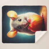 Realistisches graues Mauswerk in leuchtenden Farbe Sherpadecke (Vorderseite (Horizontal))