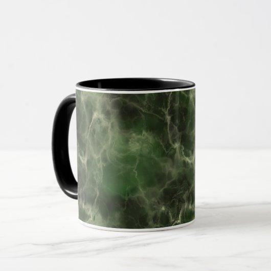 Realistisches grünes Marmordesign Tasse (Vorderseite Links)