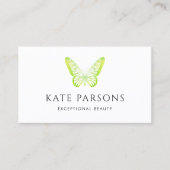 Realistisches grünes Schmetterlingsrosa Visitenkarte (Vorderseite)