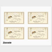 Realistisches Honeycomb Honey Tropfen Rectangle La Rechteckiger Aufkleber (Blatt)