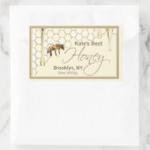 Realistisches Honeycomb Honey Tropfen Rectangle La Rechteckiger Aufkleber (Tasche)