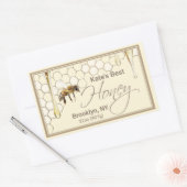 Realistisches Honeycomb Honey Tropfen Rectangle La Rechteckiger Aufkleber (Umschlag)