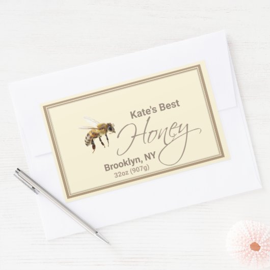 Realistisches Honeycomb Honey Tropfen Rectangle La Rechteckiger Aufkleber (Umschlag)