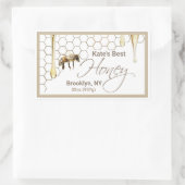 Realistisches Honeycomb Honey Tropfen Rectangle La Rechteckiger Aufkleber (Tasche)