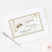 Realistisches Honeycomb Honey Tropfen Rectangle La Rechteckiger Aufkleber (Umschlag)