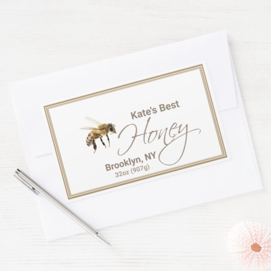 Realistisches Honeycomb Honey Tropfen Rectangle La Rechteckiger Aufkleber (Umschlag)