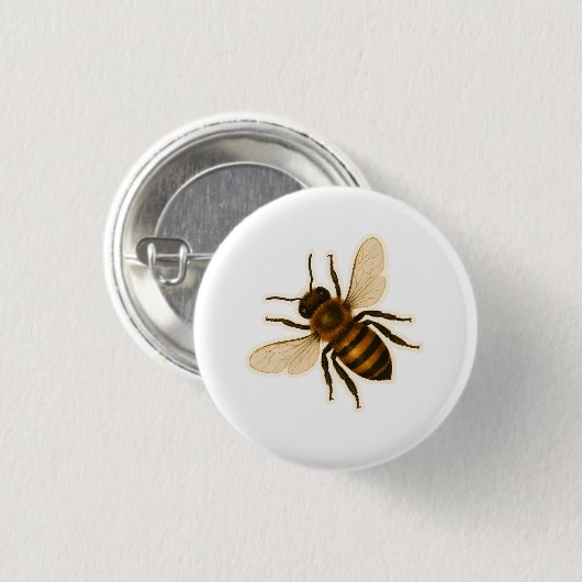 Realistisches Honigbienendesign Button (Vorne & Hinten)
