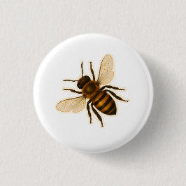 Realistisches Honigbienendesign Button