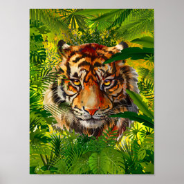 Realistisches Jungle Tiger Poster Art - Tiger