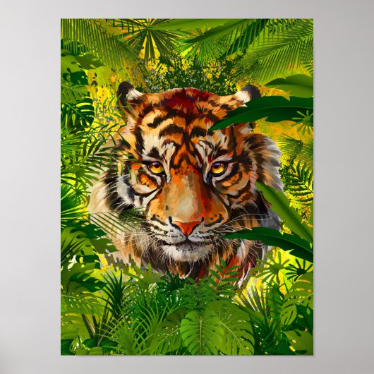 Realistisches Jungle Tiger Poster Art - Tiger (Vorne)