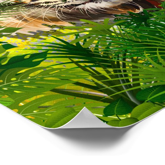 Realistisches Jungle Tiger Poster Art - Tiger (Ecke)