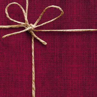 Realistisches Jute Rustikal Einfach Magenta Burgun Geschenkpapier