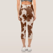 Realistisches Kalbsledermuster Capri Leggings (Rückseite)