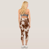 Realistisches Kalbsledermuster Capri Leggings (Rückseite)