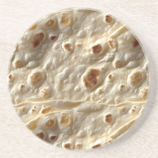 Realistisches Mehl Tortilla Getränkeuntersetzer (Vorne)