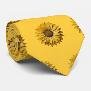 Realistisches minimales Sonnenblumenmuster Krawatte