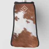 Realistisches Monogramm aus brauner und weißer Kuh Golf Headcover (Rotieren 90)